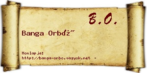 Banga Orbó névjegykártya